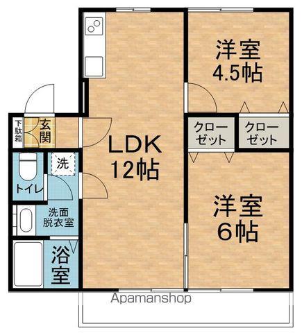 シティハイムナガタⅡ(2LDK/1階)の間取り写真