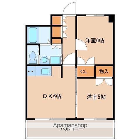 ヴィラKS(2DK/4階)の間取り写真