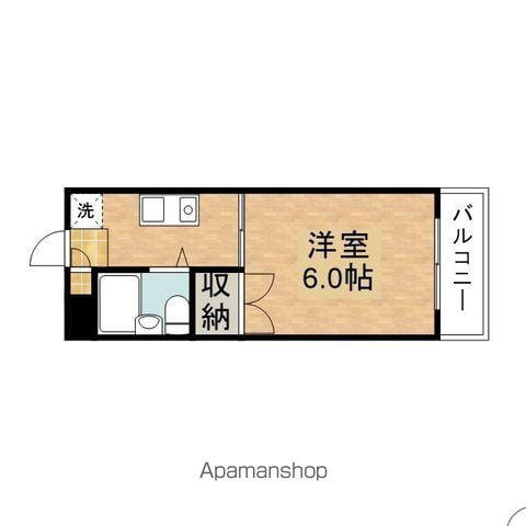 メゾンさつき(ワンルーム/2階)の間取り写真