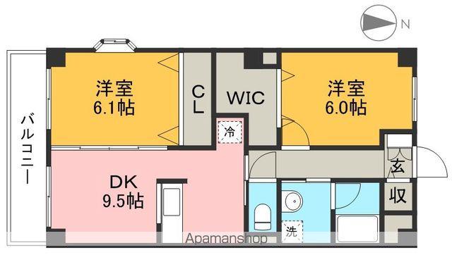 ロイヤル西御座(2DK/2階)の間取り写真