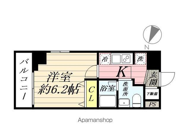 アイル プレミアム横浜ノルド(1K/5階)の間取り写真