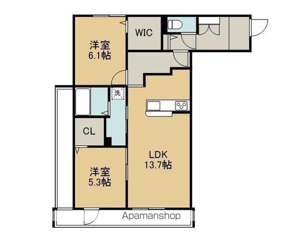 CLARIS SUMIYOSHI B(2LDK/1階)の間取り写真