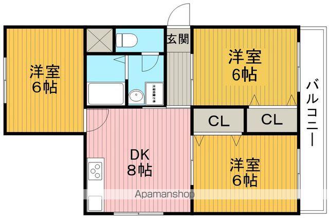 ピアチェーレ(3DK/3階)の間取り写真