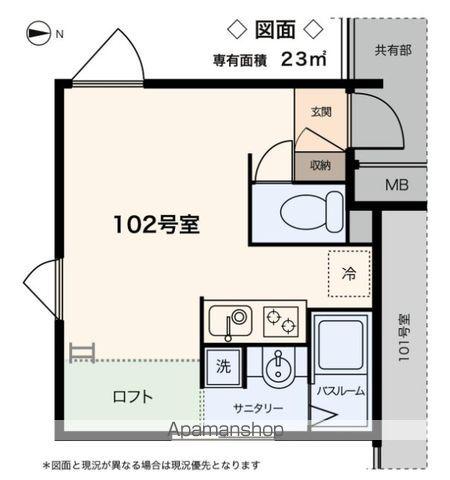 FM9小茂根ハウス(ワンルーム/1階)の間取り写真