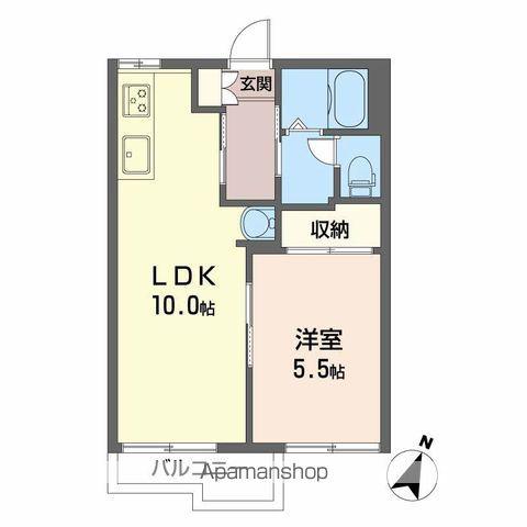 パインハイツ A棟(1LDK/2階)の間取り写真