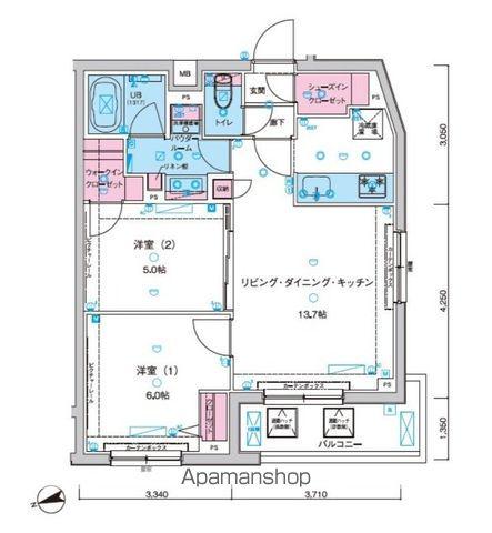ジェノヴィア板橋東山町スカイガーデン(2LDK/4階)の間取り写真