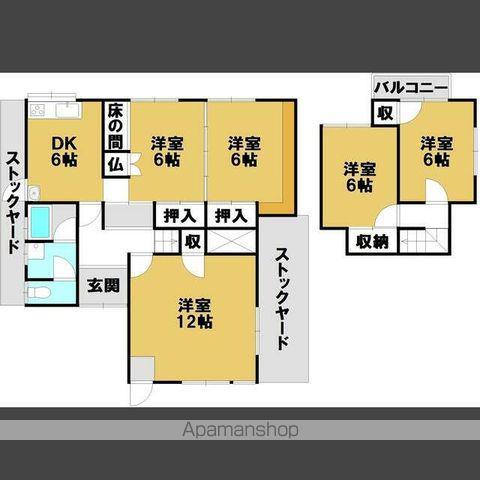 東海道本線 能登川駅 バス乗車時間：7分 志賀田バス停バス停で下車 徒歩1分 2階建 築48年(5DK)の間取り写真