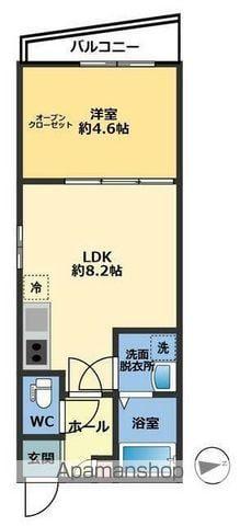 メゾン・ドゥ・アッシュ松戸(1LDK/2階)の間取り写真