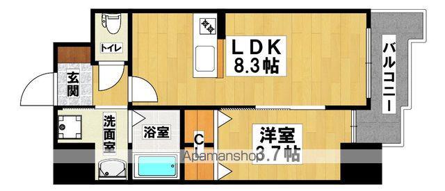 S-RESIDENCE堺BLAZE(1LDK/13階)の間取り写真