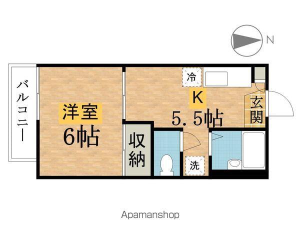 コーポエトワールC(1K/1階)の間取り写真