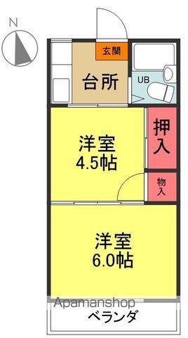 スパサイド石川(2K/2階)の間取り写真