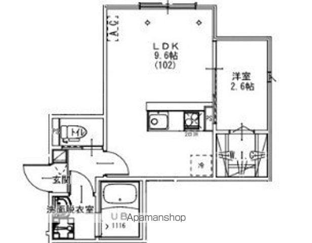 KEIAI RESIDENCE 元山Ⅱ(1LDK/2階)の間取り写真