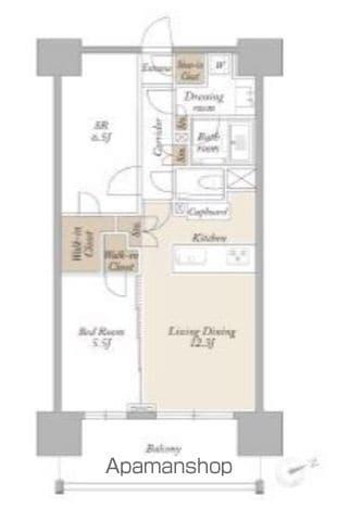 LIGHT TERRACE 新宿御苑(1SLDK/5階)の間取り写真