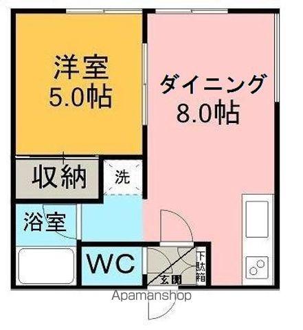 ハイツ恵2(1DK/1階)の間取り写真