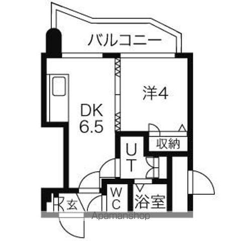 ラフォーレ円山公園(1DK/5階)の間取り写真