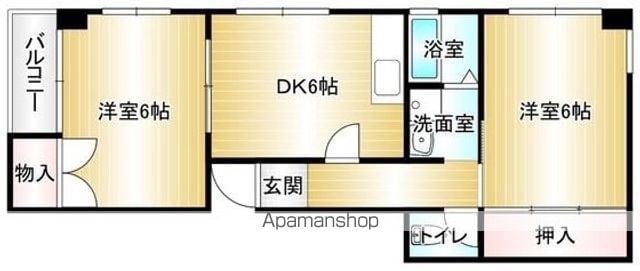 リベラ山ノ上(2DK/3階)の間取り写真