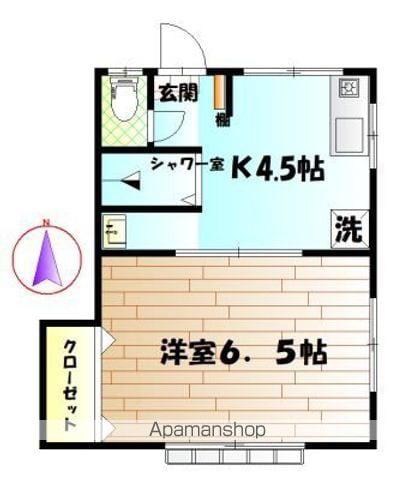 やすだ荘(1K/2階)の間取り写真