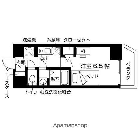 エスリードカレッジゲート南草津(1K/5階)の間取り写真