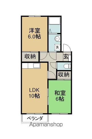セジュール濱田Ⅲ(2LDK/1階)の間取り写真