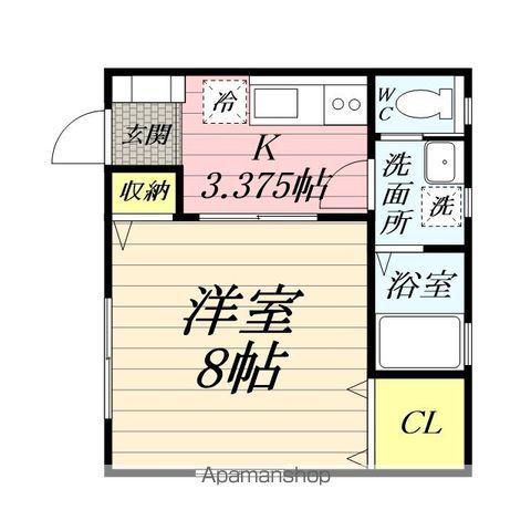 コーポキタノ(1K/1階)の間取り写真