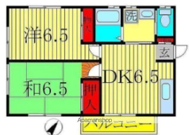 山崎ハイツ(2DK/2階)の間取り写真