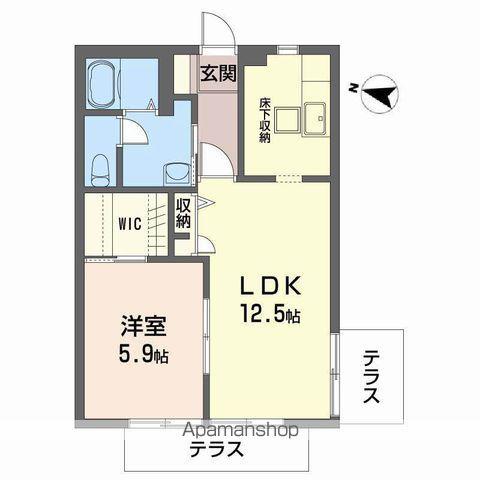 ドエル・タカショーB(1LDK/1階)の間取り写真