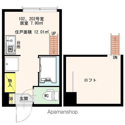 グランリュクス(ワンルーム/1階)の間取り写真