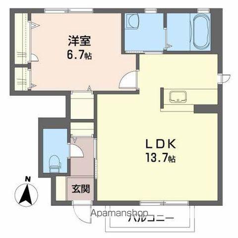 プルメリアA(1LDK/1階)の間取り写真