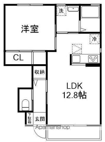 グランドソレーユ(1LDK/1階)の間取り写真