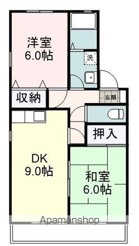 リヴェール(2DK/1階)の間取り写真