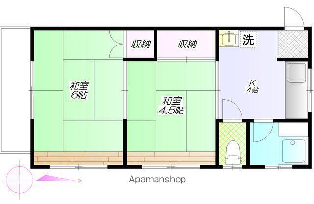かたばみ苑(2K/2階)の間取り写真