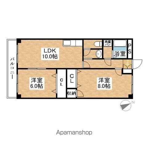 メゾンスカイヒルズ(2LDK/1階)の間取り写真