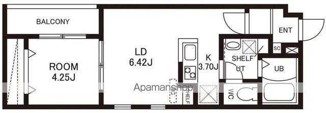 CHERIM竹下イースト(1LDK/2階)の間取り写真