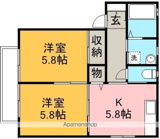 プリムローズ(2K/2階)の間取り写真