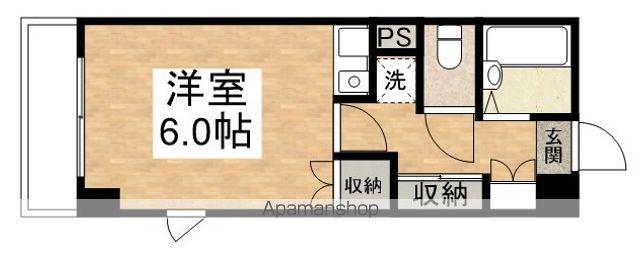 ヴェルドミール新富(ワンルーム/5階)の間取り写真