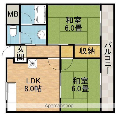 キャッスルハイツ(2LDK/1階)の間取り写真