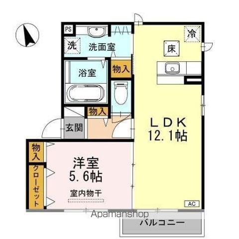 LA LUCE(1LDK/1階)の間取り写真