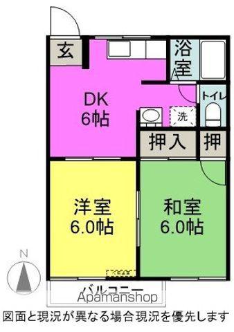 フォーブルイースト(2DK/2階)の間取り写真