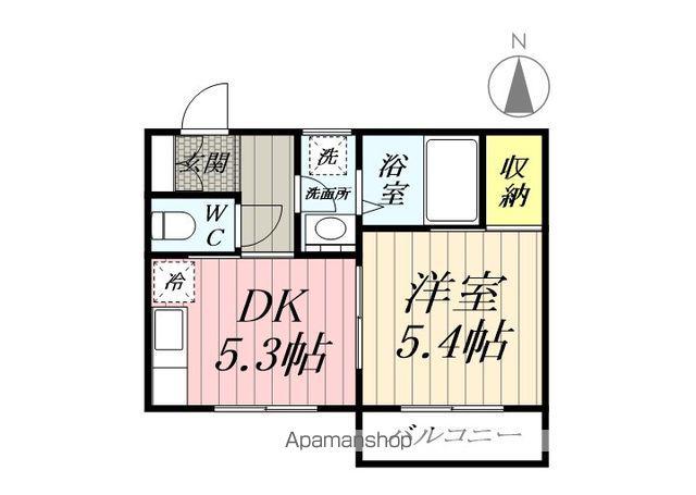 ディアスハイグレード(1DK/2階)の間取り写真