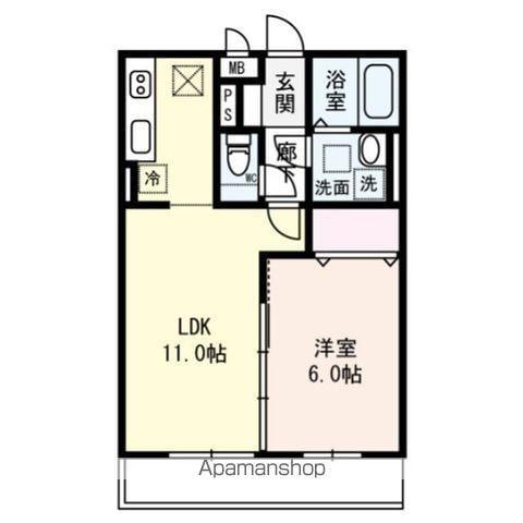 グレースコーポⅢ(1LDK/3階)の間取り写真