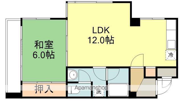 ラバレー富沢(1LDK/4階)の間取り写真