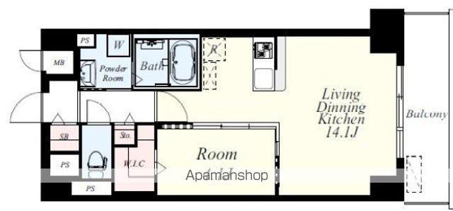 東那珂2丁目マンション(1LDK/11階)の間取り写真