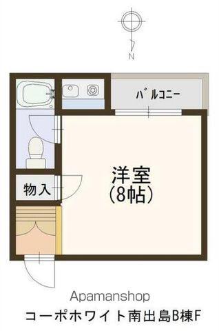 コーポホワイト南出島B棟(ワンルーム/2階)の間取り写真