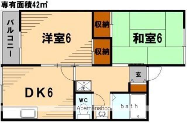 ロイヤル天水(2DK/1階)の間取り写真