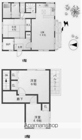 中野区鷺ノ宮丁建(3SLDK/2階)の間取り写真