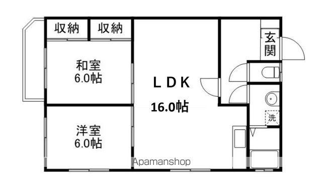 メゾンフルーレ(2LDK/2階)の間取り写真