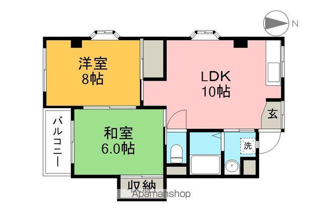 ルミエール高そね(2LDK/2階)の間取り写真