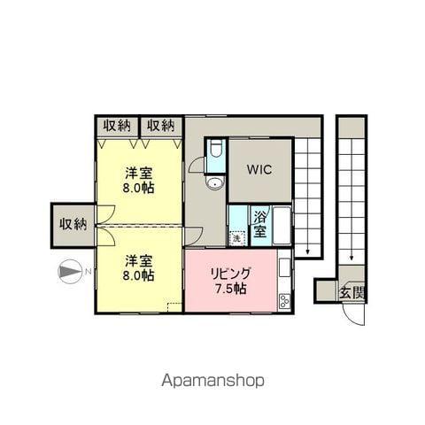 茜荘(2DK/2階)の間取り写真