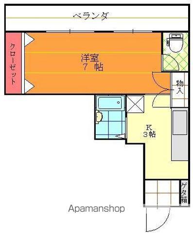 東一万ビル(1K/4階)の間取り写真