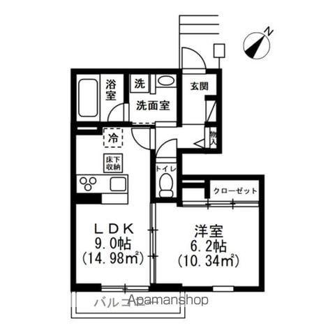 フローラ(1LDK/1階)の間取り写真